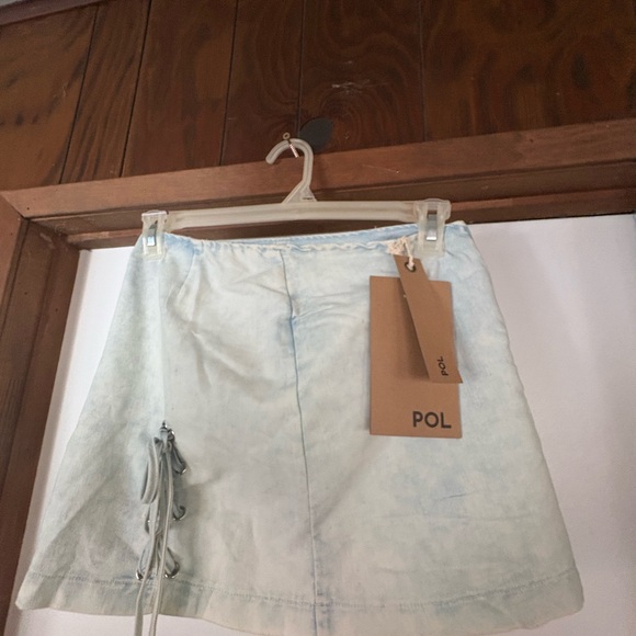 POL Light Blue Mini Skirt - Picture 1 of 6